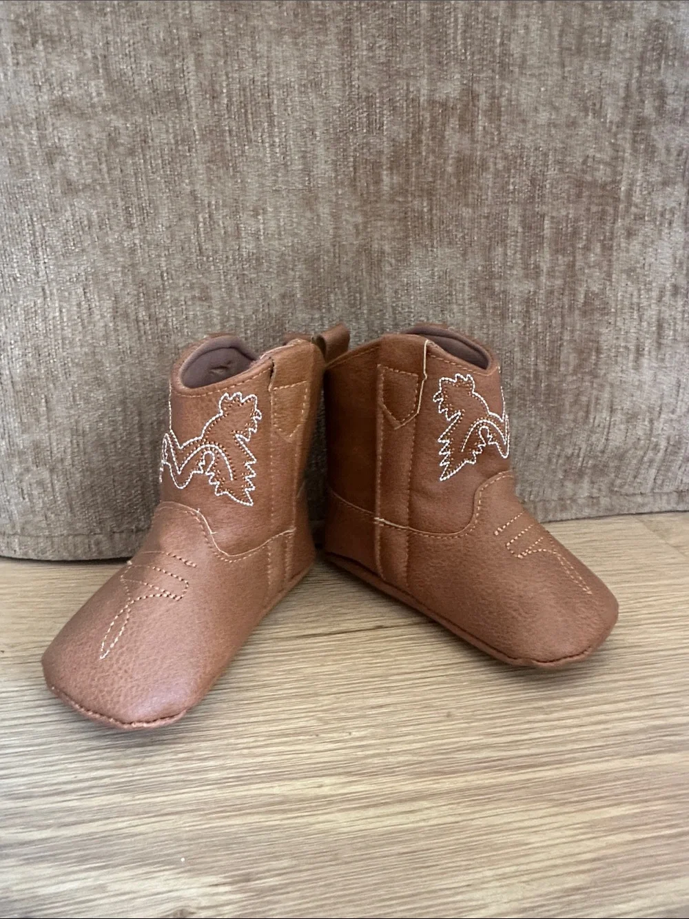 Brown Cowboy Booties 6-12M